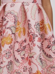 Reiss Pink Alice 9-13 yrs Scuba Bow Fit-and-Flare Dress - Image 5 of 6