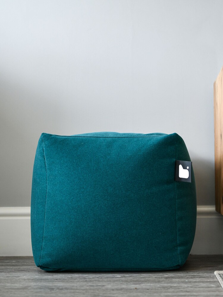 Extreme Lounging Teal B Box Brushed Faux Suede Cube Bean Bag - Image 2 of 2