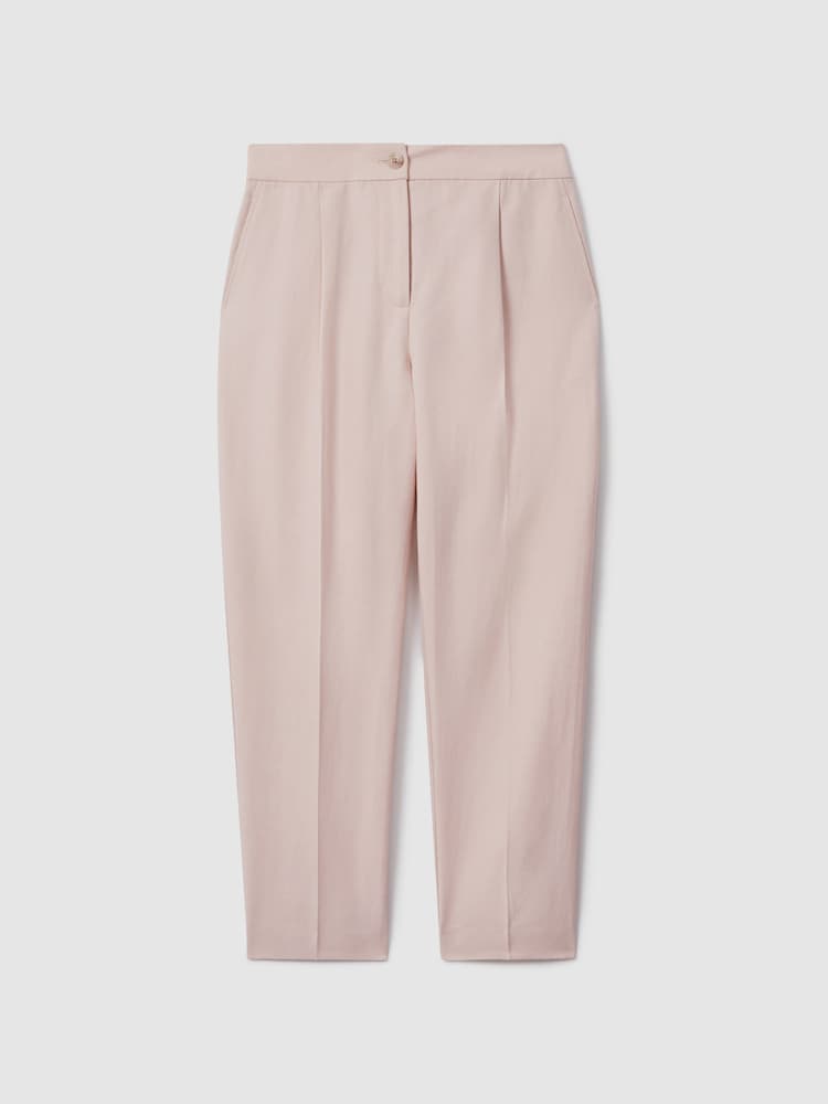 Reiss Pink Farrah Tapered Suit Trousers with TENCEL™ Fibers - Image 2 of 5