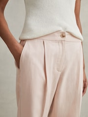 Reiss Pink Farrah Tapered Suit Trousers with TENCEL™ Fibers - Image 3 of 5