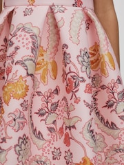 Reiss Pink Alice 13-14 yrs Scuba Bow Fit-and-Flare Dress - Image 5 of 6
