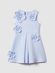 Reiss Lilac Posy Senior Pleated Flower Scuba Dress - Image 2 of 6