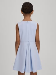 Reiss Lilac Posy Senior Pleated Flower Scuba Dress - Image 5 of 6