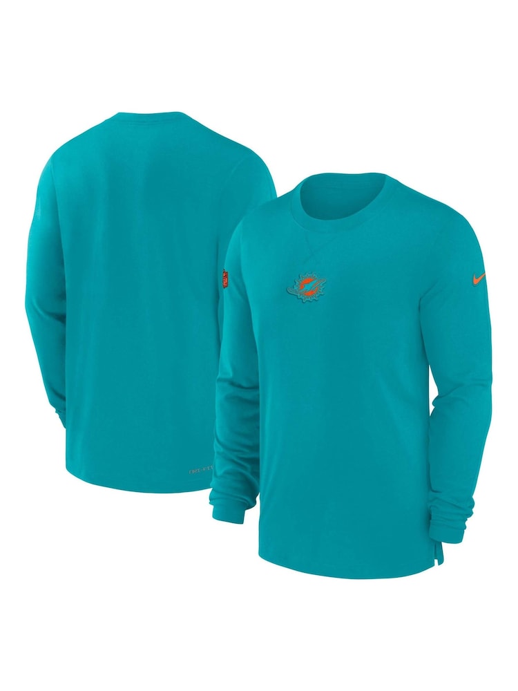Fanatics Green NFL Miami Dolphins Sideline Dri-FIT Player Long Sleeve Top - Image 1 of 3