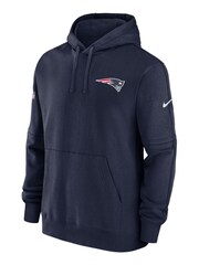 Fanatics Blue New England Patriots Sideline Club Fleece Pullover Hoodie - Image 2 of 3