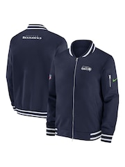 Fanatics Blue NFL Seattle Seahawks Sideline Coach Bomber Jacket - Image 1 of 3