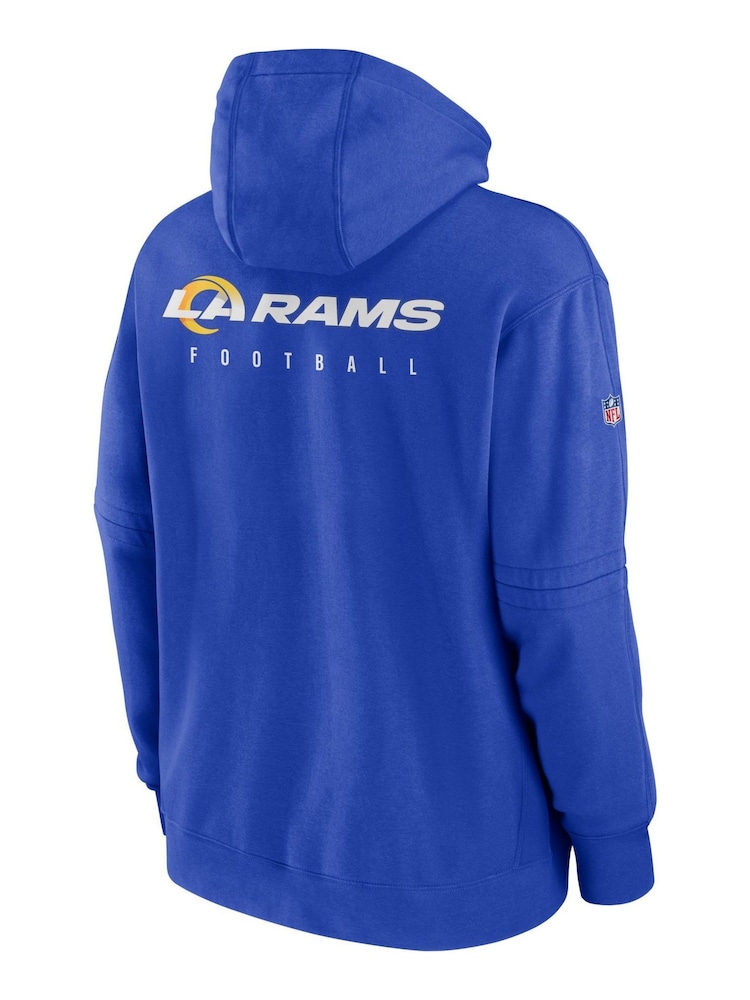 Fanatics Blue Los Angeles Rams Sideline Club Fleece Pullover Hoodie - Image 3 of 3