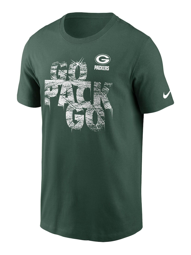 Fanatics Green NFL Bay Packers Local Essential 100% Cotton T-Shirt - Image 2 of 3 Fanatics Green NFL Bay Packers Local Essential 100% Cotton T-Shirt - Image 2 of 3
