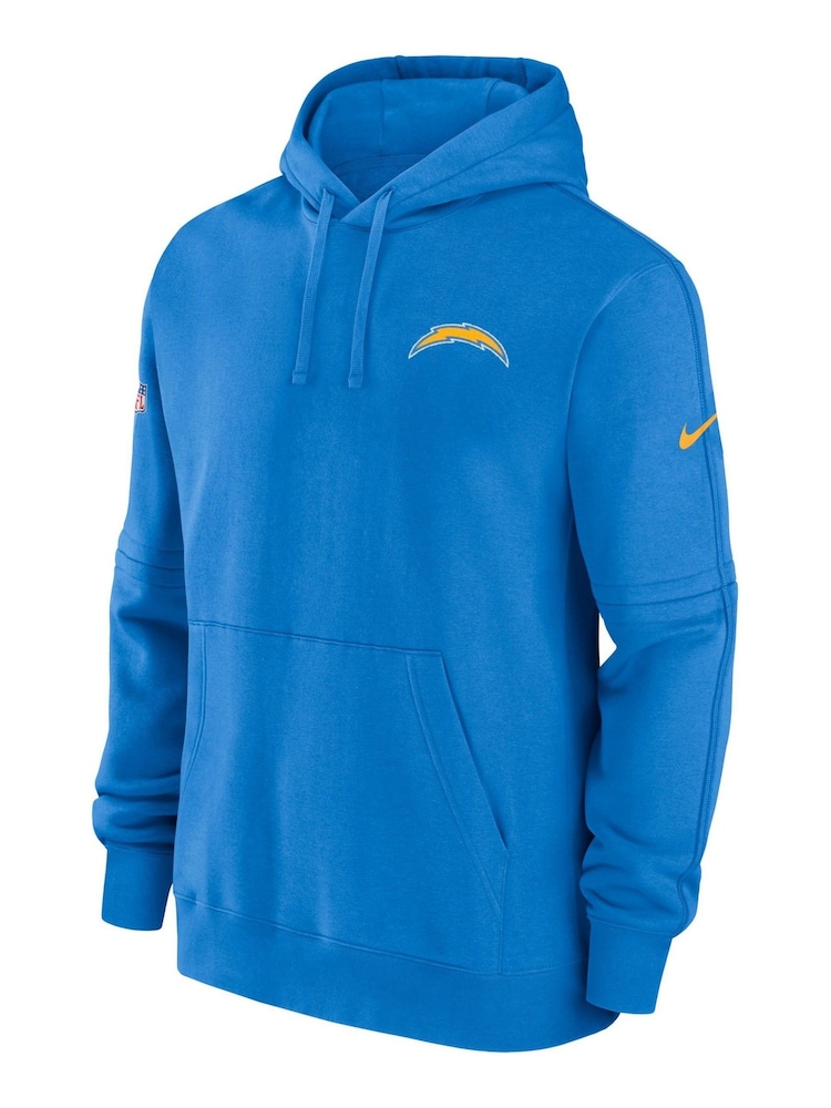 Fanatics Blue Los Angeles Chargers Sideline Club Fleece Pullover Hoodie - Image 2 of 3