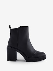 TOMS Rya Black Boots In Black Leather - Image 1 of 1