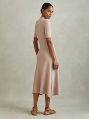 Reiss Neutral Caitlyn Ribbed Bodycon Midi Dress - Image 3 of 4