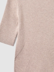 Reiss Neutral Caitlyn Ribbed Bodycon Midi Dress - Image 4 of 4