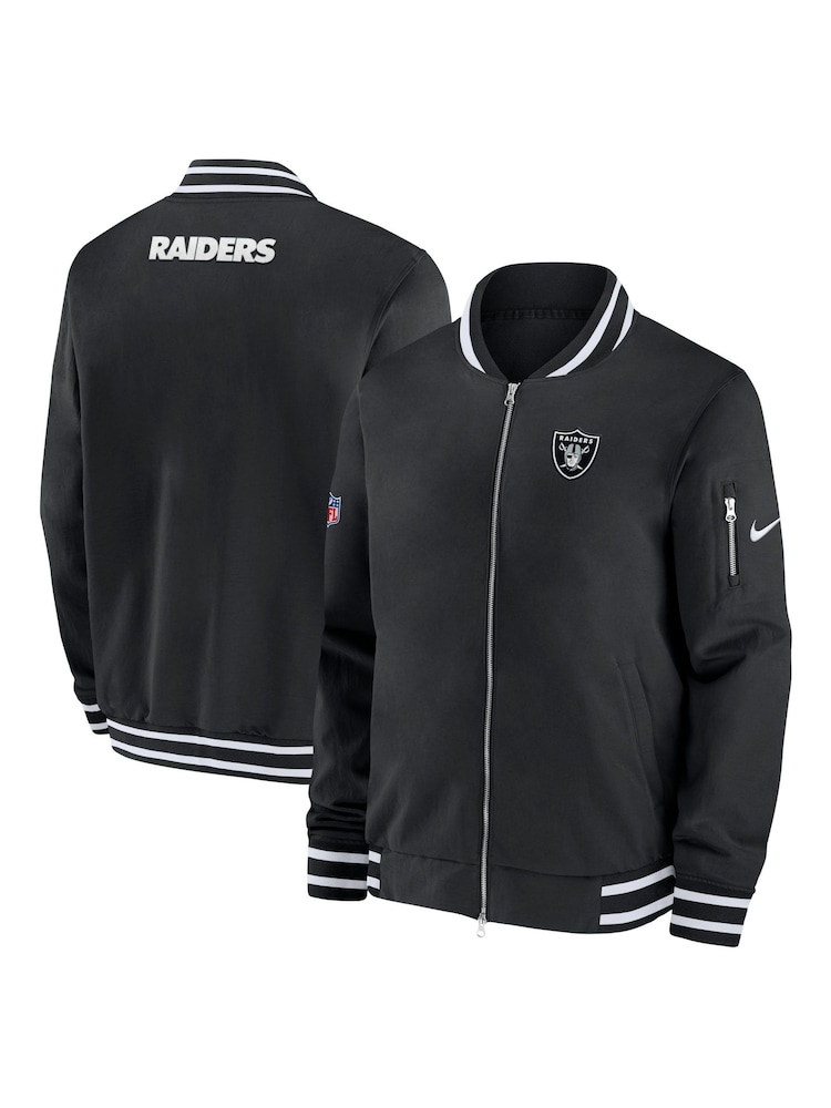 Fanatics NFL Las Vegas Raiders Sideline Coach Bomber Black Jacket - Image 1 of 3