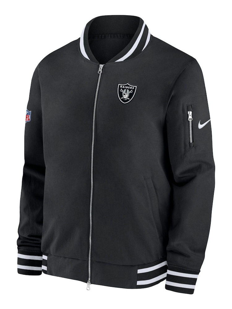 Fanatics NFL Las Vegas Raiders Sideline Coach Bomber Black Jacket - Image 2 of 3