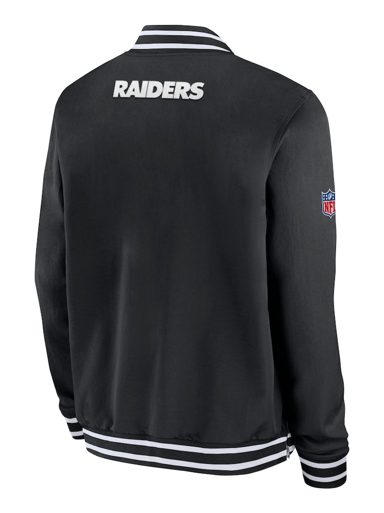 Fanatics NFL Las Vegas Raiders Sideline Coach Bomber Black Jacket - Image 3 of 3