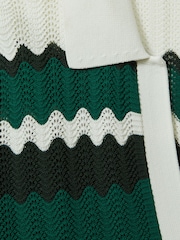 Reiss Green/White Malory Knitted Tunic Dress - Image 5 of 5