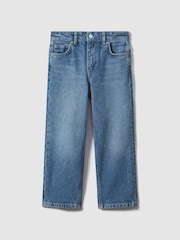 Reiss Mid Blue Ronnie 13-14 yrs Loose Fit Adjuster Jeans - Image 1 of 6