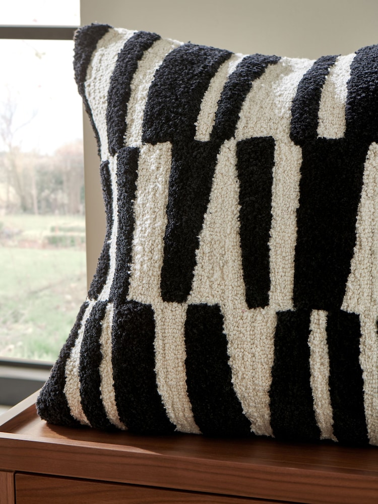Jasper Conran London Black/White Papercut Tufted Cushion - Image 2 of 5