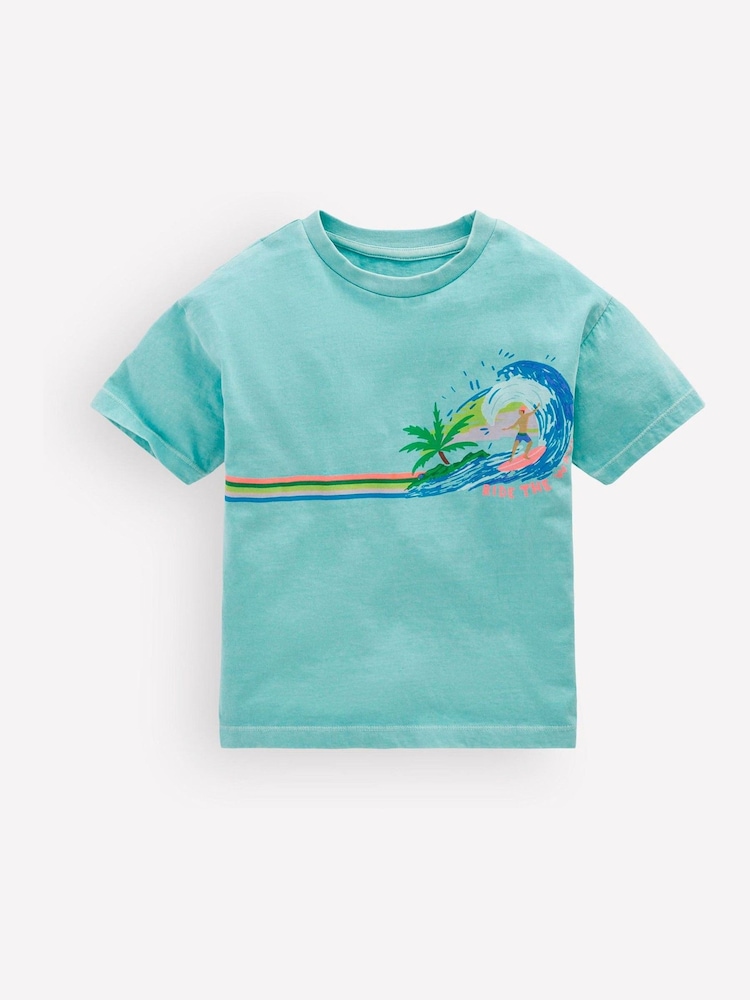 Boden Blue Relaxed Graphic T-Shirt - Image 1 of 3