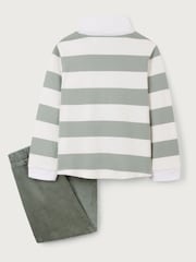 The White Company Green Cotton Rugby Shirt & Cord Trouser Set - Image 10 of 10