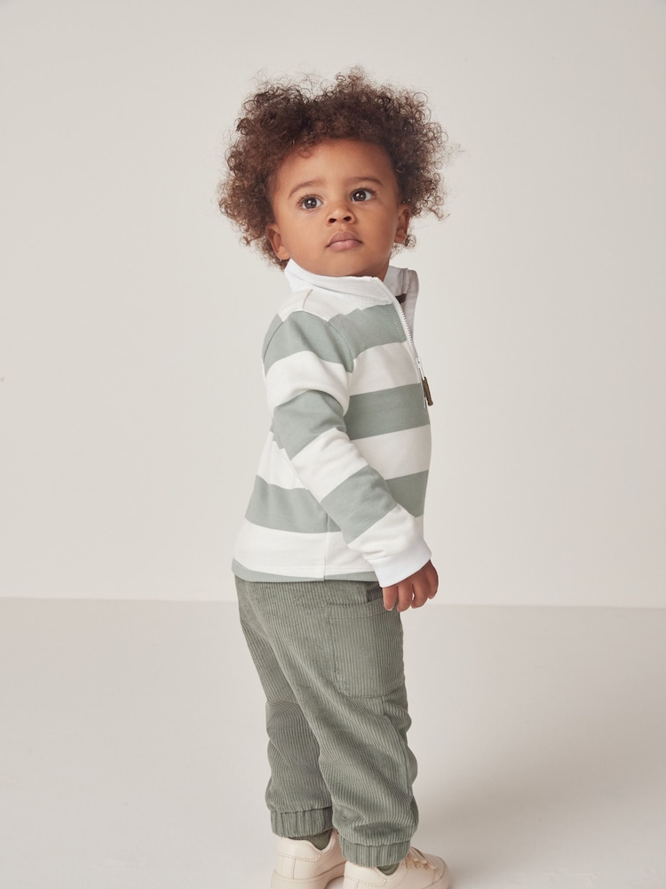 The White Company Green Cotton Rugby Shirt & Cord Trouser Set - Image 2 of 10