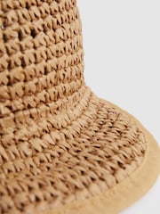 Reiss Natural Penelope Woven Straw Cap - Image 4 of 4
