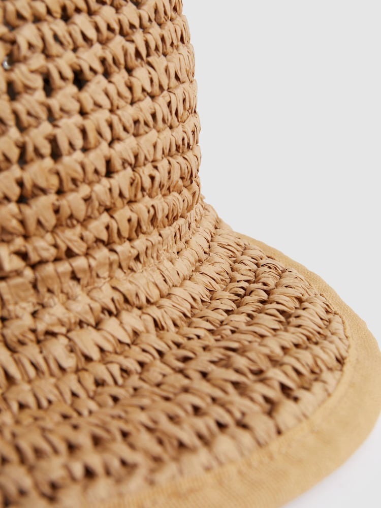 Reiss Natural Penelope Woven Straw Cap - Image 4 of 4