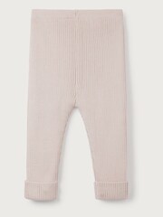 The White Company Pink Cotton Knitted Rib Leggings - Image 5 of 6