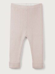The White Company Pink Cotton Knitted Rib Leggings - Image 6 of 6