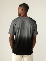 Black/White 100% Cotton Dip Dye T-Shirt - Image 3 of 7