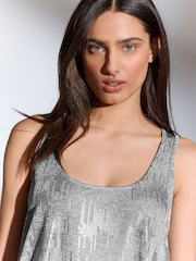 Silver Metalic Scoop Vest - Image 4 of 6