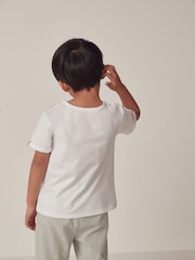 The White Company 100% Cotton Crocodile White T-Shirt And Gingham Shorts Set - Image 2 of 6
