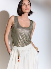 Gold Metalic Scoop Vest - Image 4 of 6