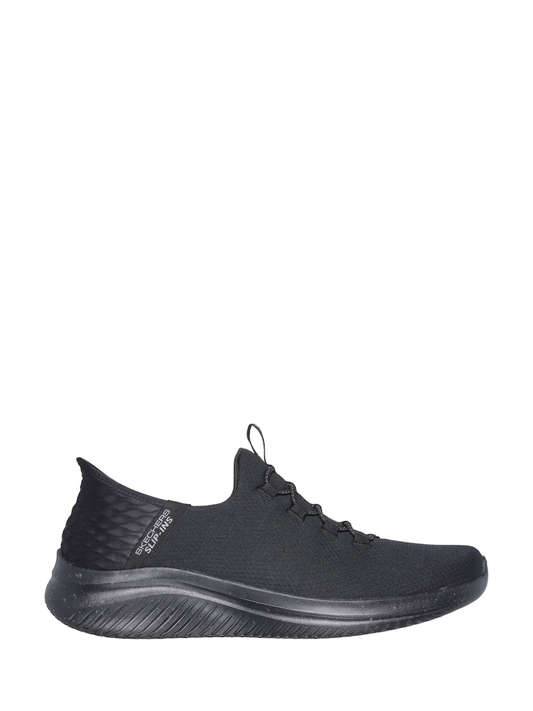 Skechers Black Wide Fit Ultra Flex 3.0 Slip In Trainers - Image 1 of 5
