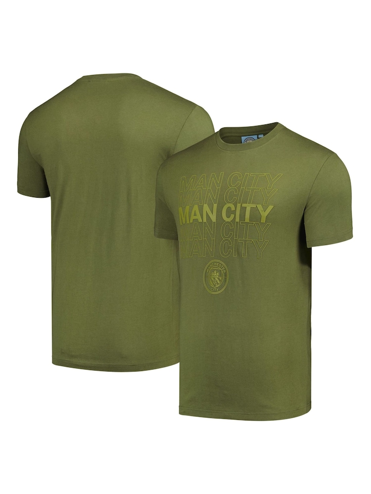 Fanatics Green 100% Cotton Manchester City Graphic T-Shirt - Image 1 of 3 Fanatics Green 100% Cotton Manchester City Graphic T-Shirt - Image 1 of 3