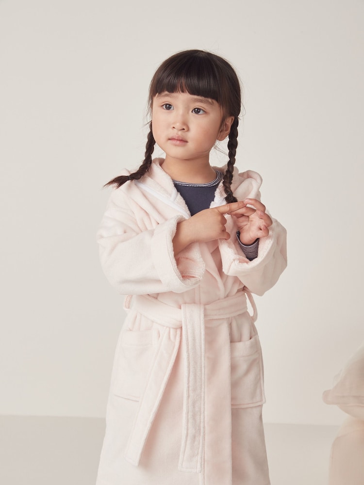 The White Company Pink Heart Bunny Velour 100% Cotton Robe - Image 1 of 6 The White Company Pink Heart Bunny Velour 100% Cotton Robe - Image 1 of 6