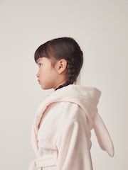 روب حمام قطن 100% بتصميم أذني أرنب وطبعة قلب وردي من The White Company - صورة 3 من 6