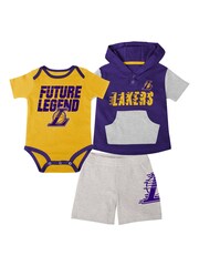 Fanatics Newborn Purple NBA Los Angeles Lakers Bank 100% Cotton Shot Creeper Shorts & T-Shirt Set - Image 1 of 5