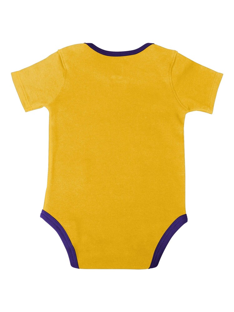 Fanatics Newborn Purple NBA Los Angeles Lakers Bank 100% Cotton Shot Creeper Shorts & T-Shirt Set - Image 5 of 5