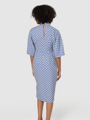 Closet London Purple Geometric Print Pencil Midi Dress - Image 2 of 4