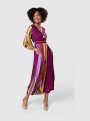 Closet London Multi Multi Print Full Skirt Wrap Midi Dress - Image 3 of 4