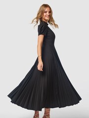 Closet London Black Pleated Dress - Image 1 of 2