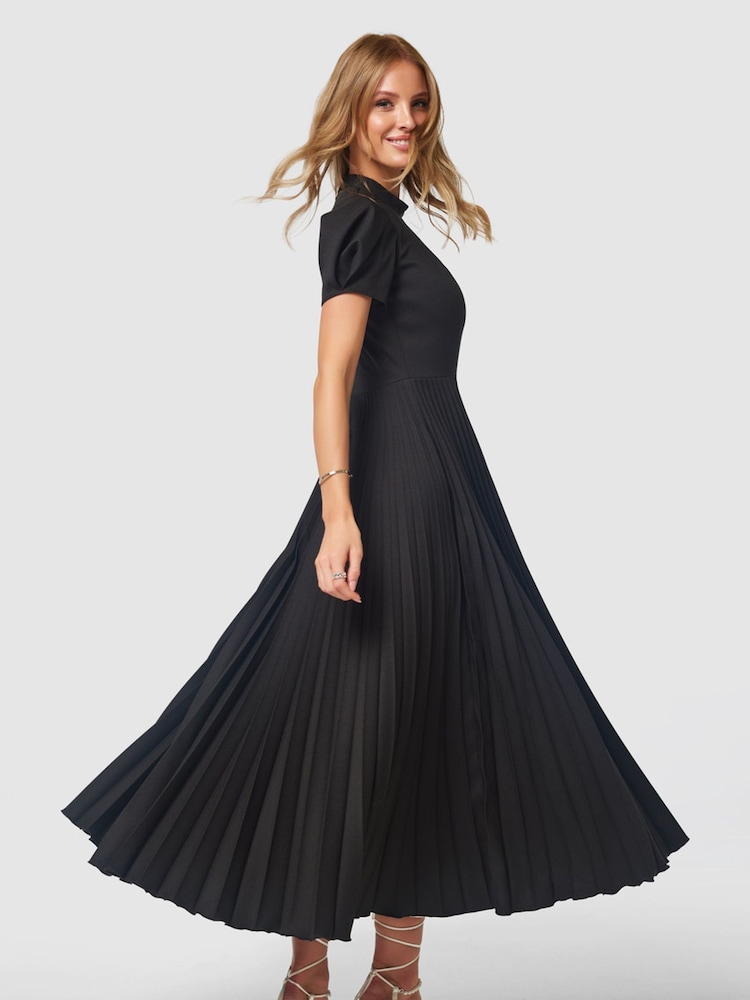 Closet London Black Pleated Dress - Image 1 of 2