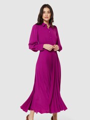 Closet London Purple Pleated Shirt Dress - Image 1 of 4