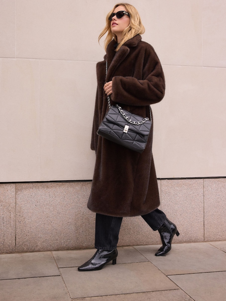 Black Crocodile Effect Forever Comfort® Chisel Toe Ankle Boots - Image 2 of 8