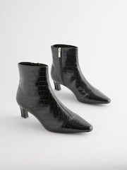Black Crocodile Effect Forever Comfort® Chisel Toe Ankle Boots - Image 4 of 8
