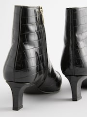 Black Crocodile Effect Forever Comfort® Chisel Toe Ankle Boots - Image 6 of 8
