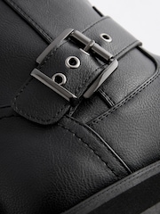 Black Standard/Wide Fit Forever Comfort® Buckle Biker Ankle Boots - Image 11 of 11