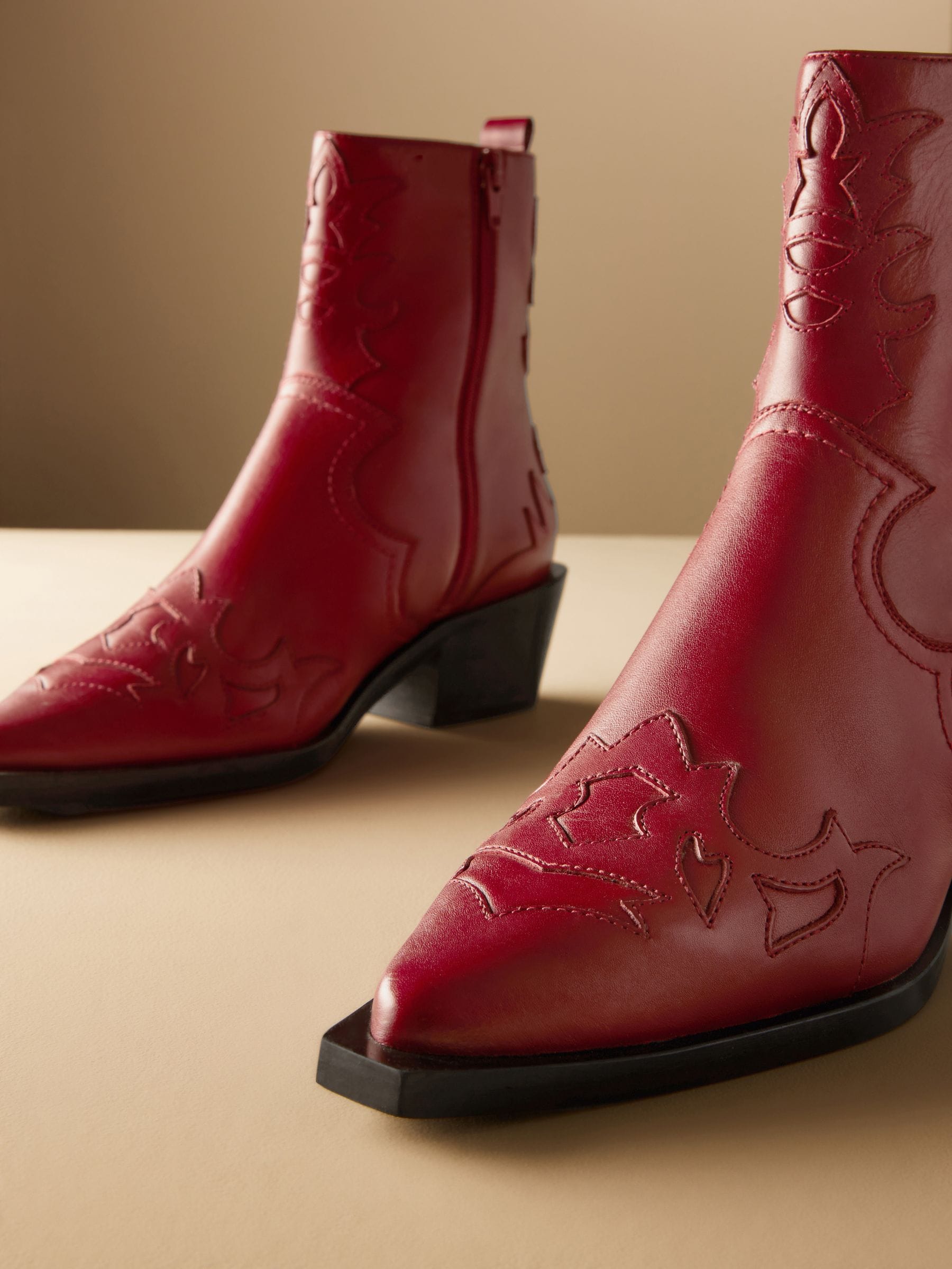 Red ankle boots next hot sale