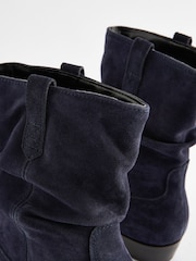 Navy Standard/Wide Fit Forever Comfort® Suede Slouch Ankle Boots - Image 3 of 5